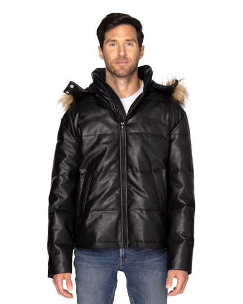 Unisex Vegan Leather Puffer Jacket Unisex Vegan Leather Puffer Jacket