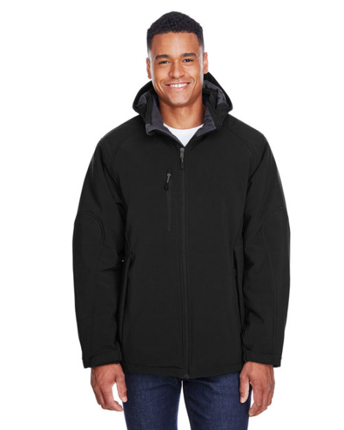 Men's Glacier Insulated Three-Layer Fleece Bonded Soft Shell Jacket with Detachable Hood Men's Glacier Insulated Three-Layer Fleece Bonded Soft Shell Jacket with Detachable Hood