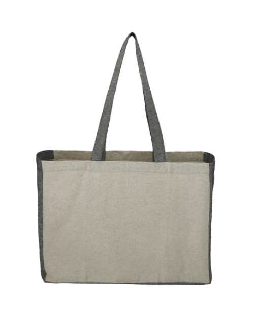 Recycled Cotton Contrast Side Shopper Tote Recycled Cotton Contrast Side Shopper Tote